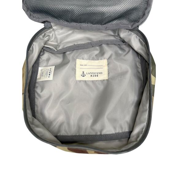 Lands' End Kids Green Camo Soft-Sided Insulated Lunch Bag / Travel Bag - Picture 3 of 7